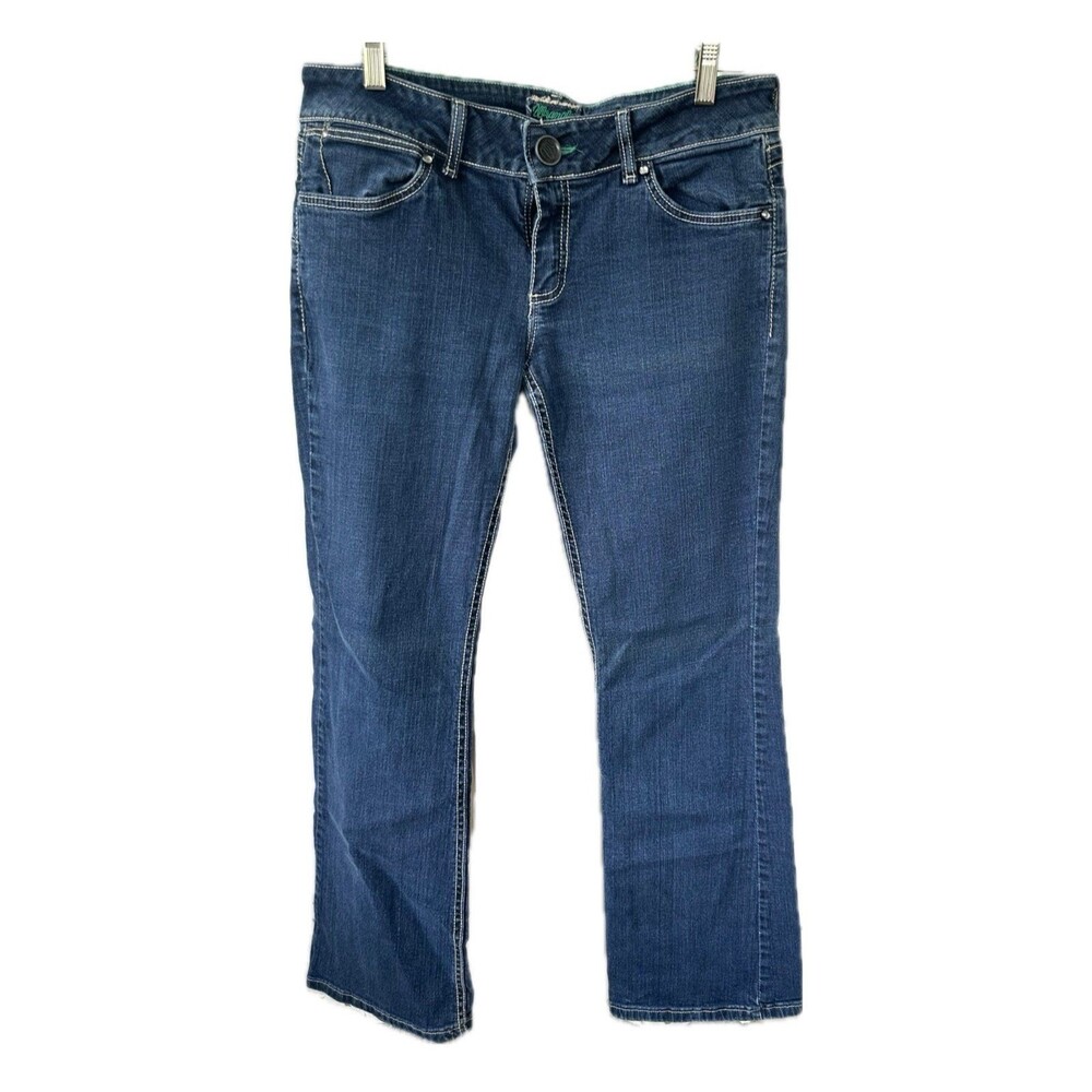 Wrangler Women's Medium Wash Embroidered Embellished Pockets Bootcut Jeans W32